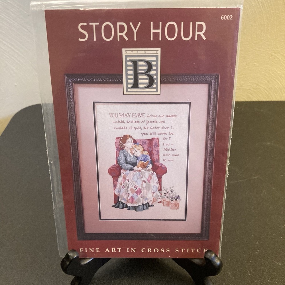 Studio B Story Hour Cross Stitch Pattern Reading Mother Poem Strickland‎ Gillian